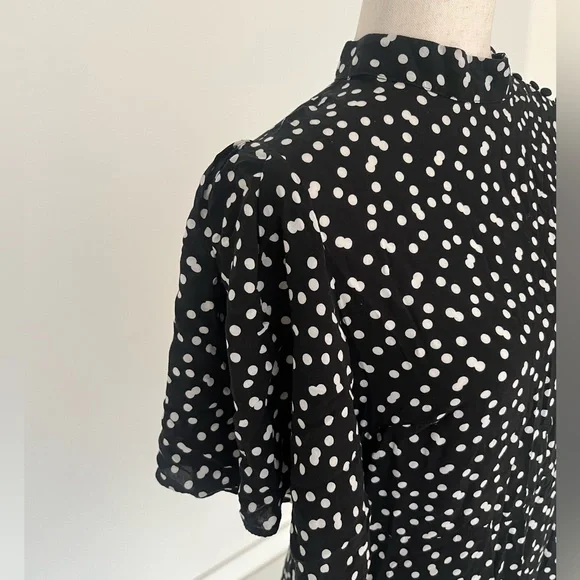 Zara black dress with white polka dots - Picture 4 of 6